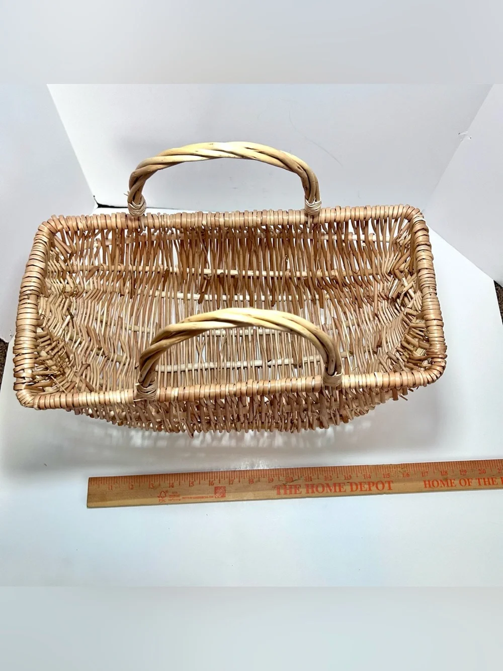 Ashland Woven Wicker Shopping Tote Basket with Handles